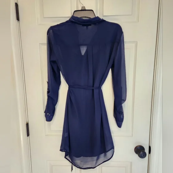 Navy Charlotte Russe Button Down Dress, Size XS - Picture 2 of 3